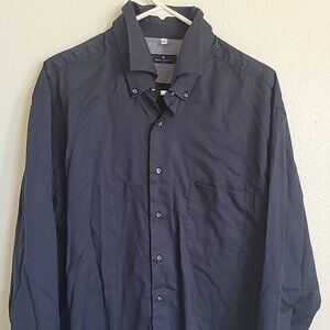 Marco Valentino Milano Dark Blue Dress Shirt Long Sleeve Button-Up XXL